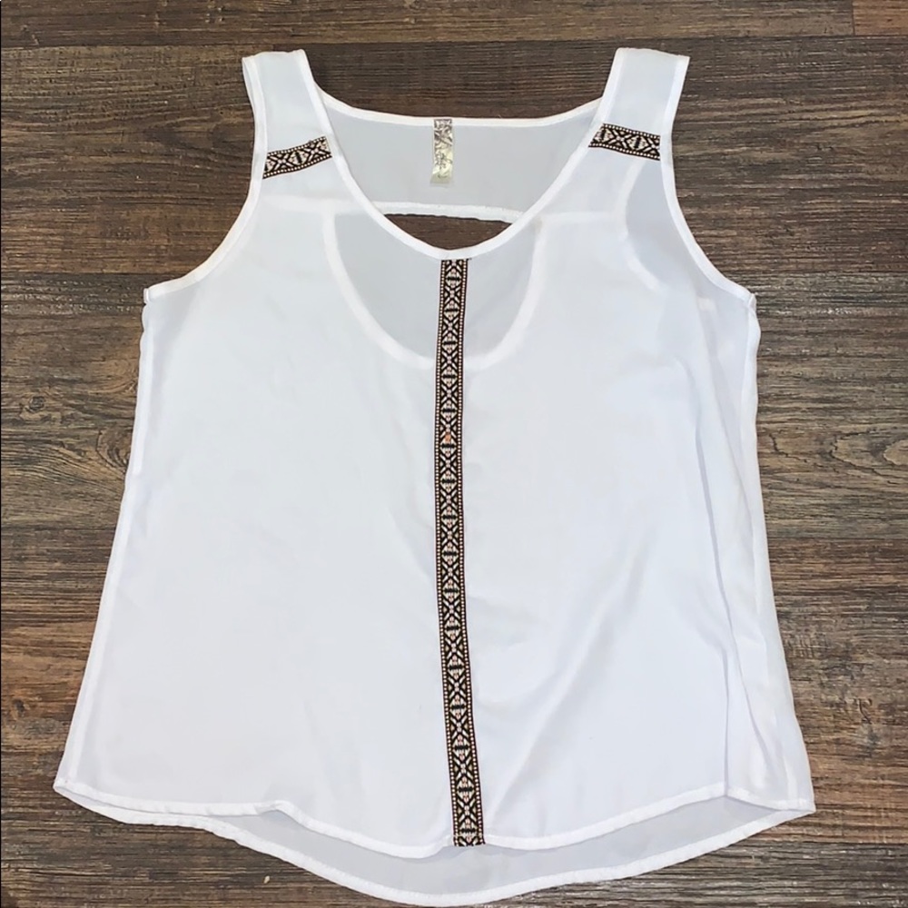 White tank top with detail